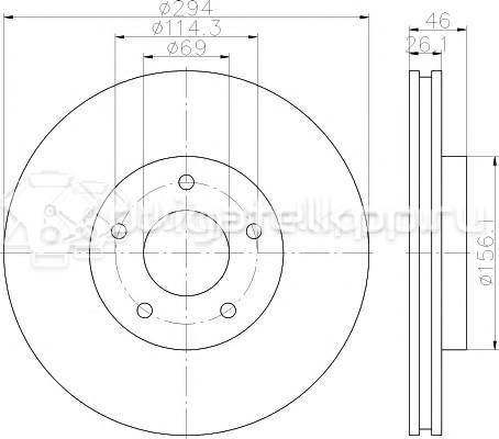 Фото Диск тормозной передний вентилируемый  4615A178 для chrysler Sebring {forloop.counter}}