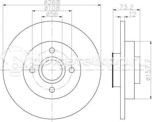 Фото Диск тормозной задний  424946 для Citroen C4 / C-Elysee / C5 / Ds4 / Berlingo {forloop.counter}}