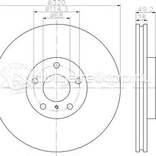 Фото Диск тормозной передний вентилируемый  40206CA010 для Nissan Murano