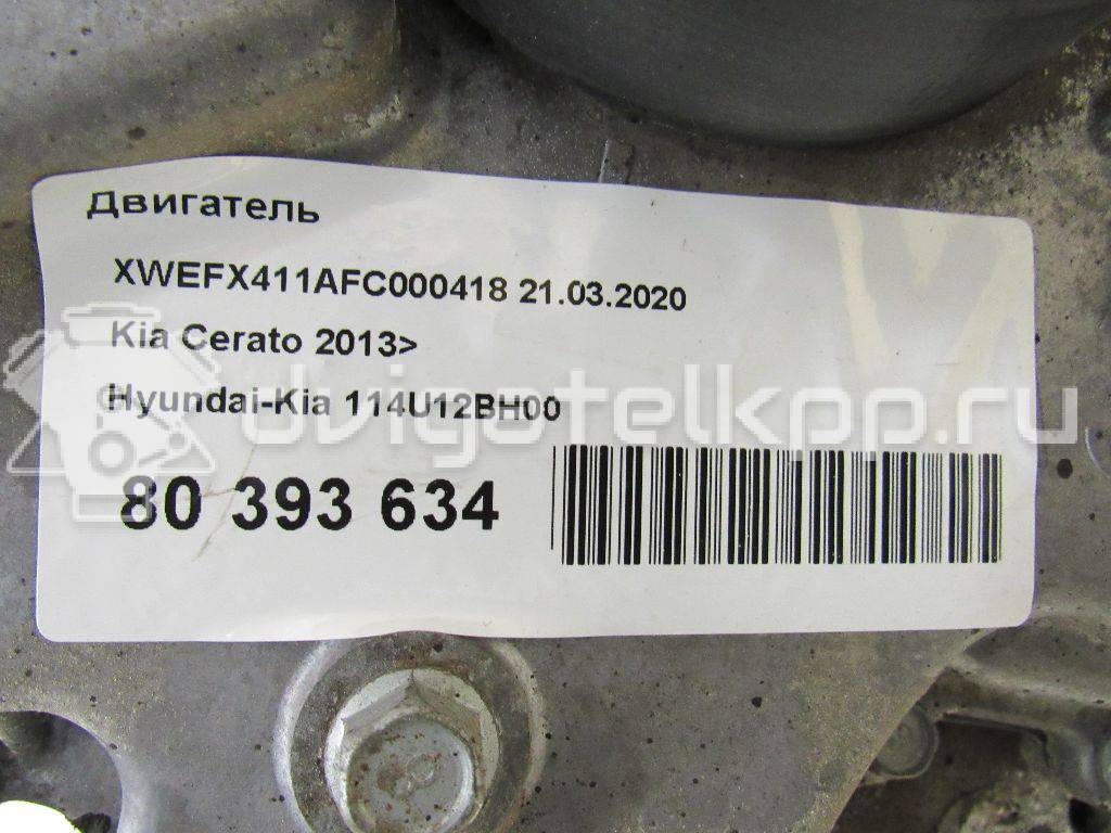 Фото Контрактный (б/у) двигатель G4FG для Hyundai / Kia 120-132 л.с 16V 1.6 л бензин 114U12BH00 {forloop.counter}}